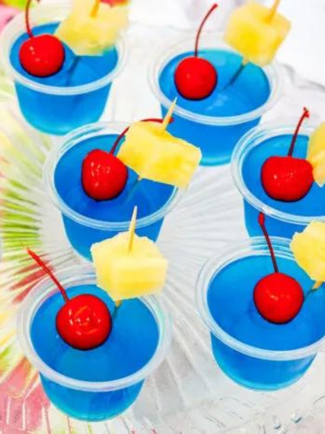 Blue Hawaiian Jello Shots (Coconut Rum Yum) Story Trop Rockin