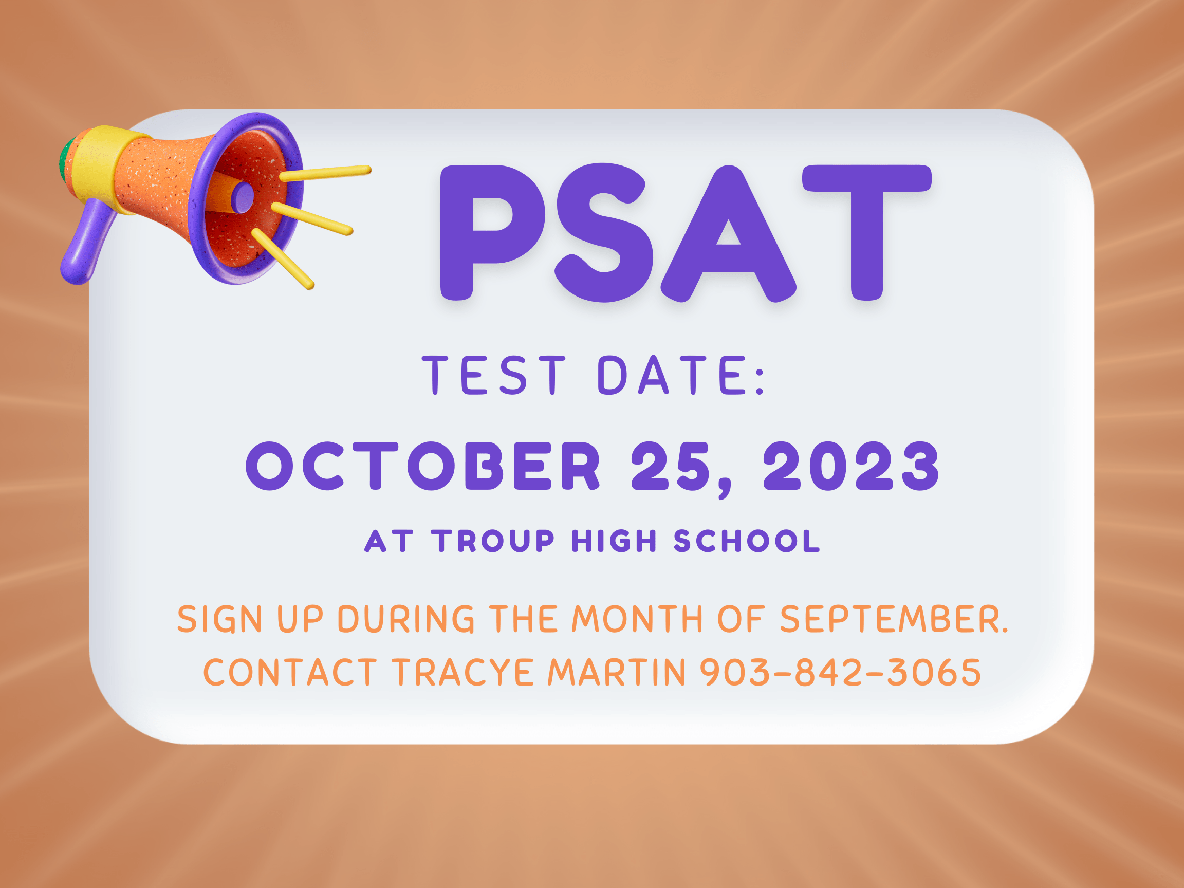 PSAT Offered for Juniors Troup ISD