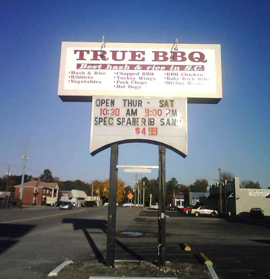 TrueBBQ, Restaurant, West Columbia, SC BBQ Family Dining