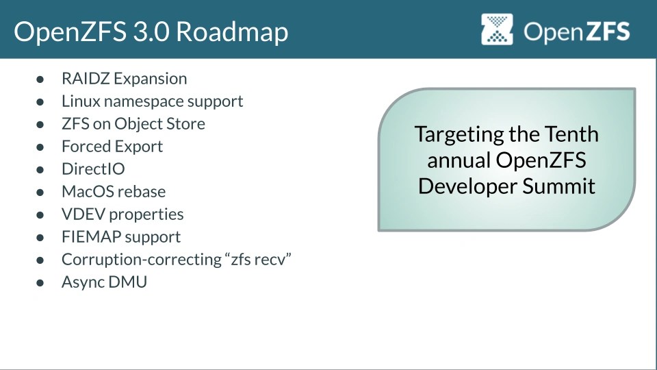 OpenZFS 3.0 Introduced at Developer Summit