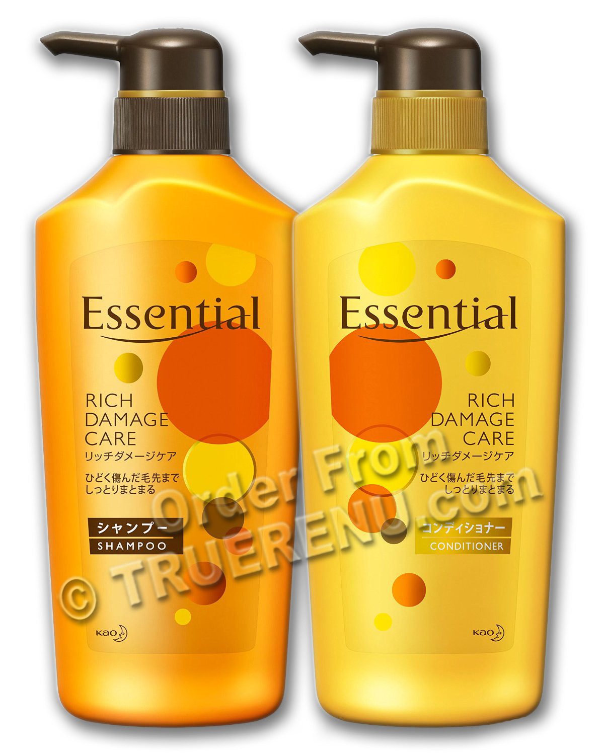 KAO Essential Rich Damage Hair Care Set Shampoo and Conditioner Two 480ml pump bottles