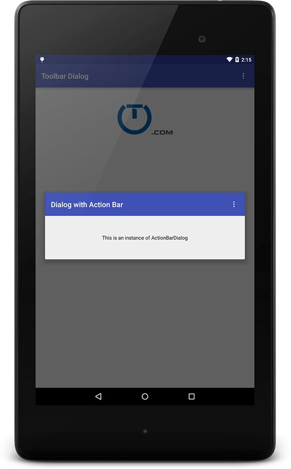 Android Action Bar In A Dialog Using ToolBar Truiton
