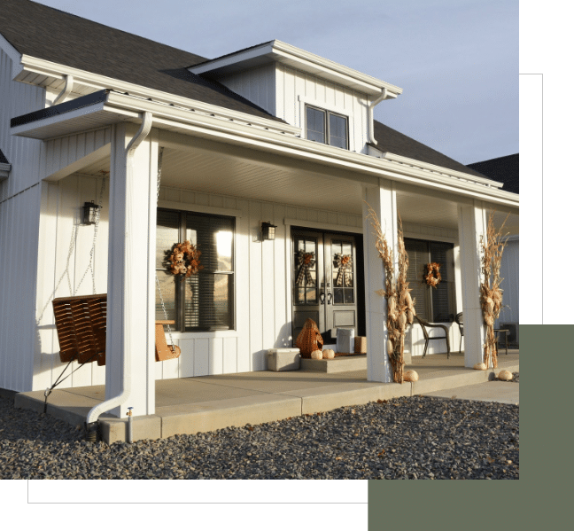 White Farmhouse Board and Batten Siding TruLog Siding