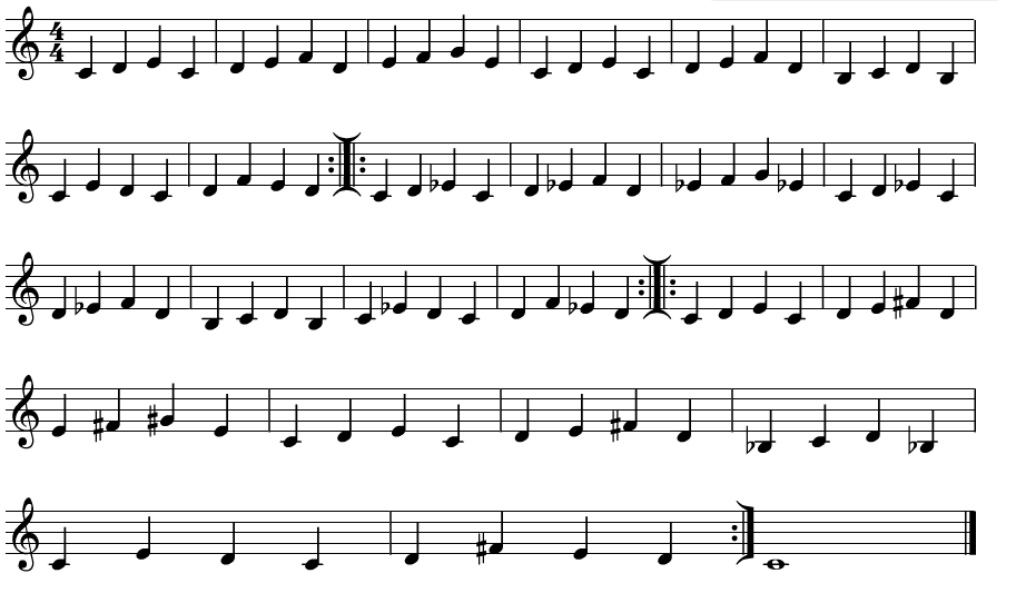 Scale Patterns Trumpet exercise database