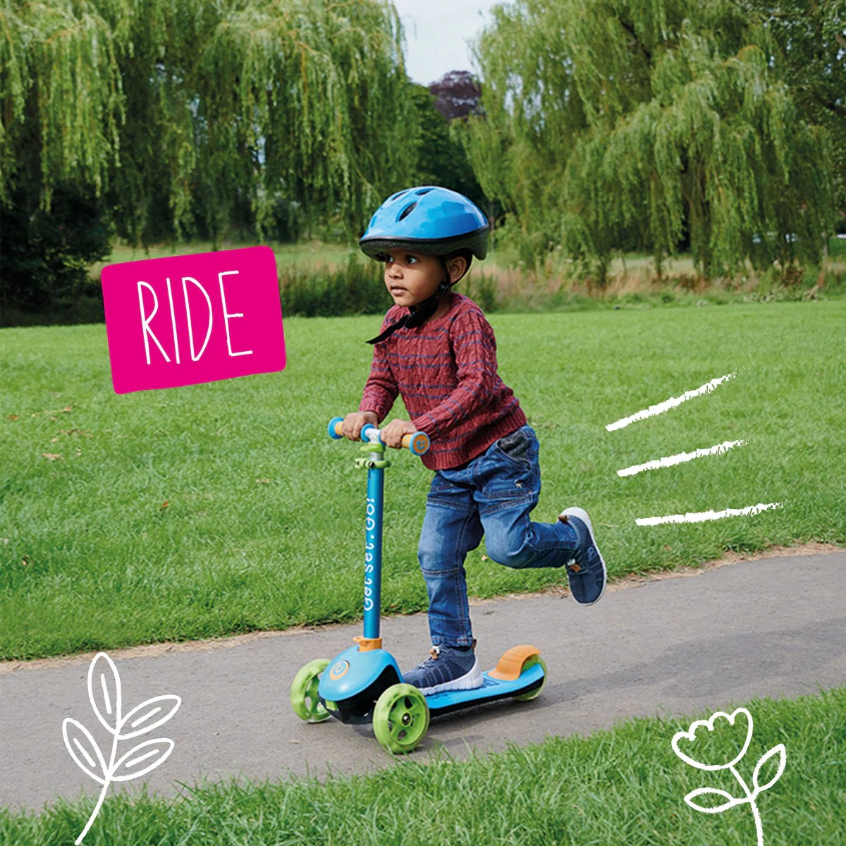 Trunki Folding Scooter Small Blue