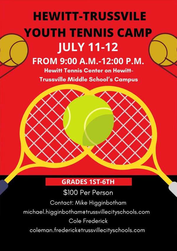 HewittTrussville Youth Tennis Camp registration is open The