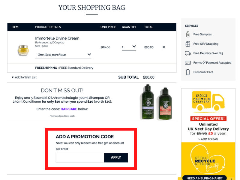 L'Occitane coupon 20 Off in November 2023