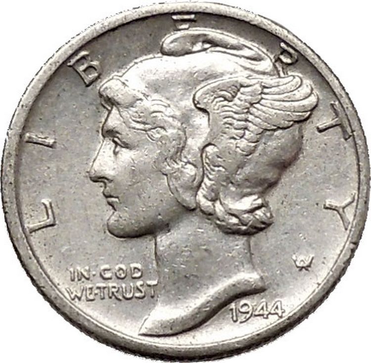 Mercury Winged Liberty Head 1944 Dime United States Silver Coin Fasces i43076 eBay