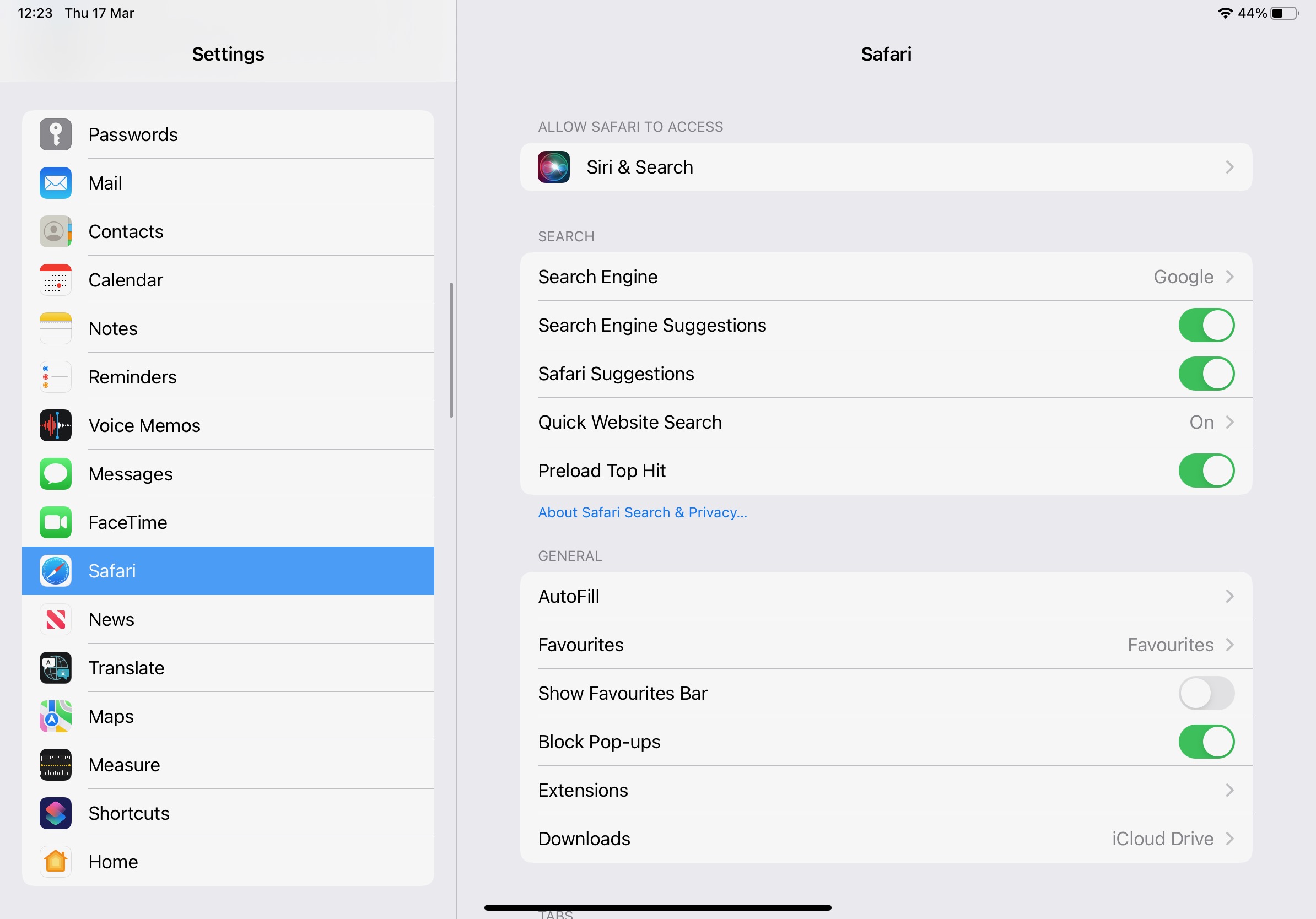 How to delete cookies on an iPad