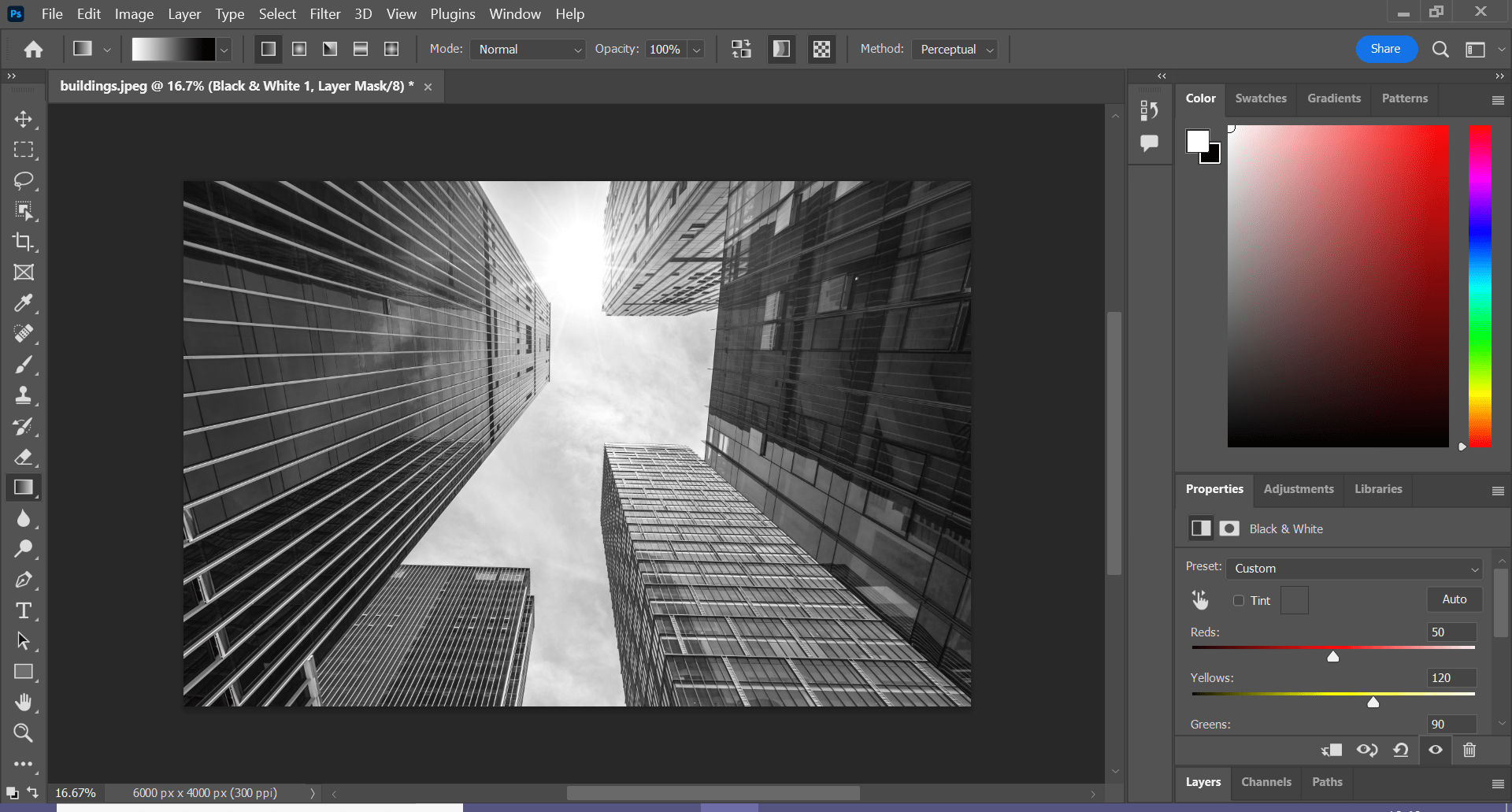 How to make an image black and white in