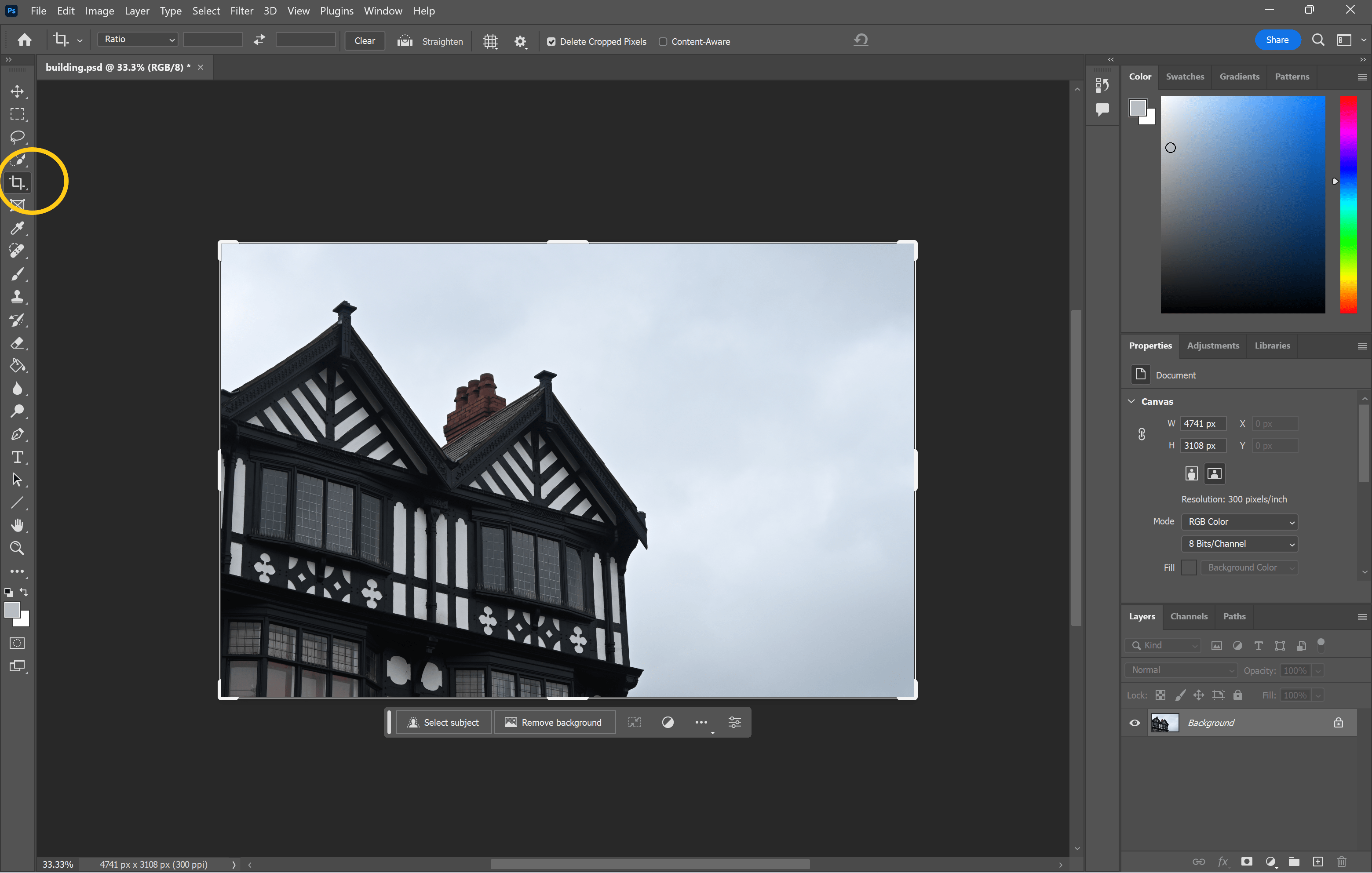How to extend a background in