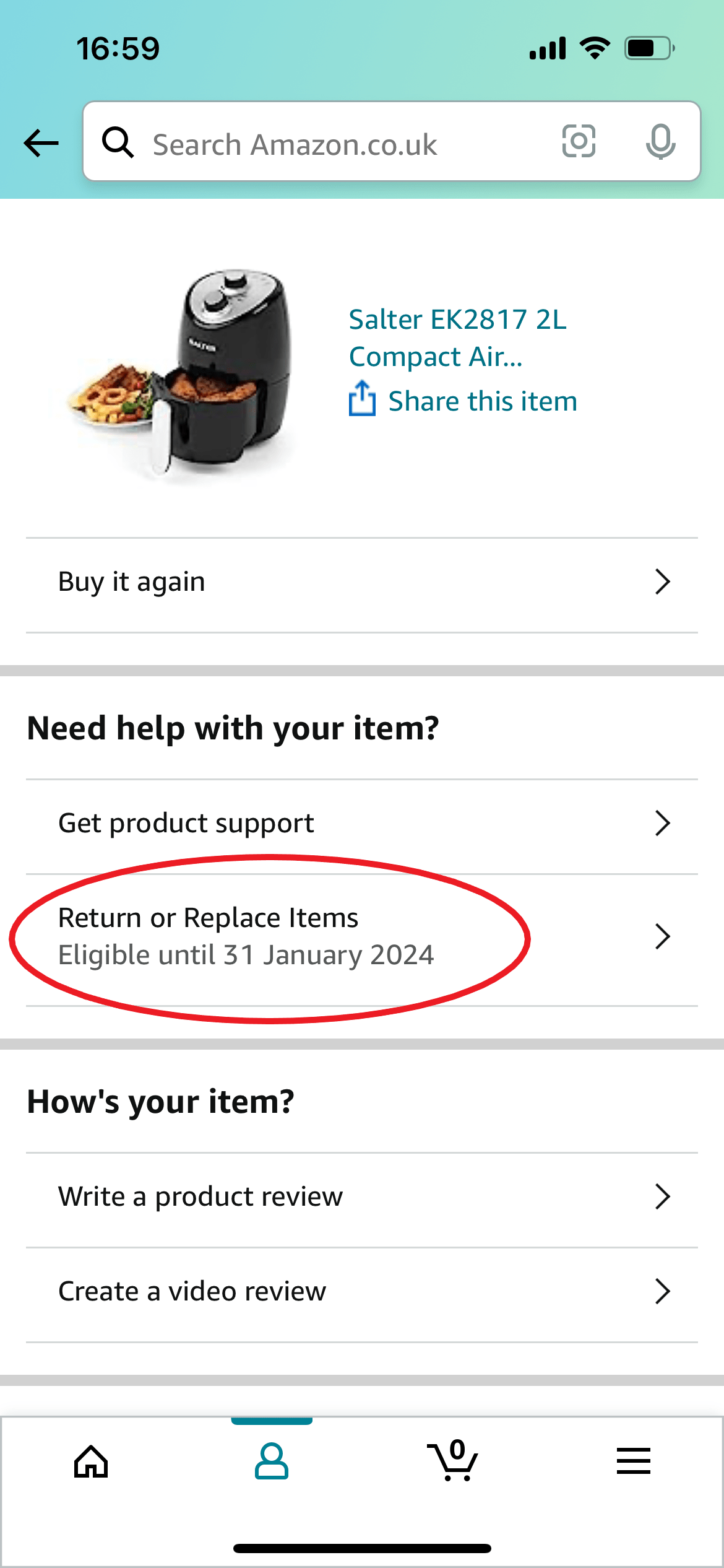 How to return an Amazon order