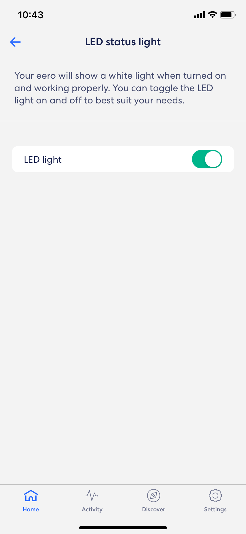 Answer Detail Manage eero LED lights