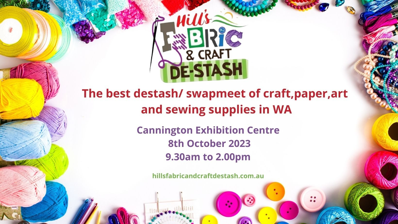 Oct 2023 Book Events Hills Fabric and Craft DeStash 8th Oct 2023 Tickets, Cannington