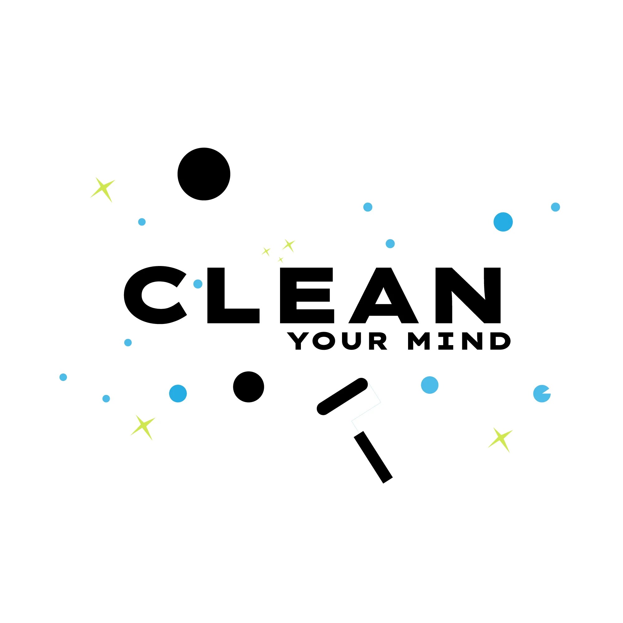 Motivational phrase to clear your mind with particles around you design