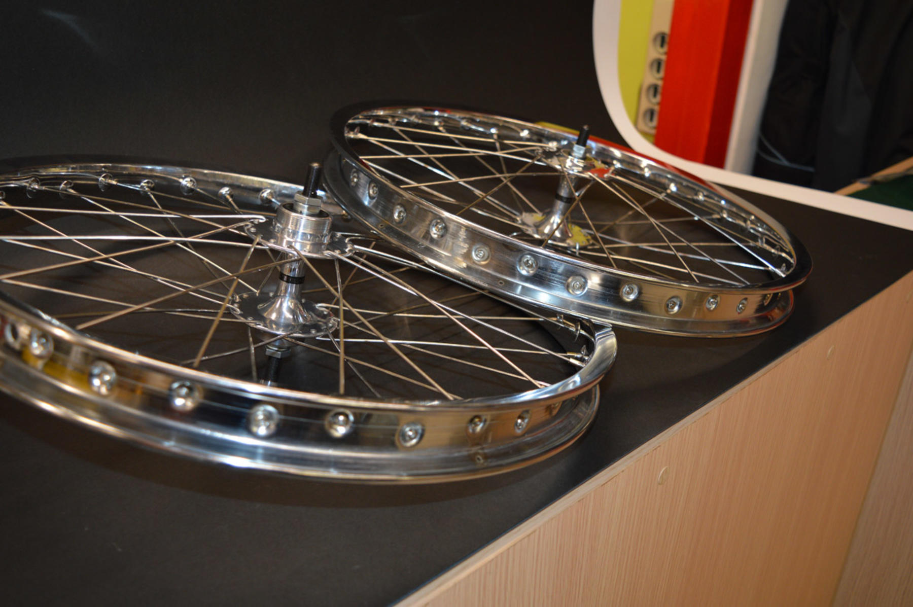 Old School bmx Nos Araya steel chromium wheels set 20x2.125 with Suzue