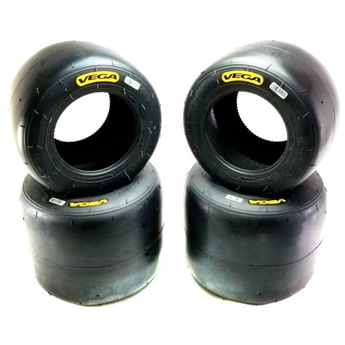 Go Kart Vega 6" Tires Vega MCS Yellow Asphalt Oval Kart Tire Set