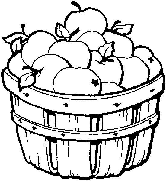 Desenho de Cesta com maçãs para colorir Tudodesenhos