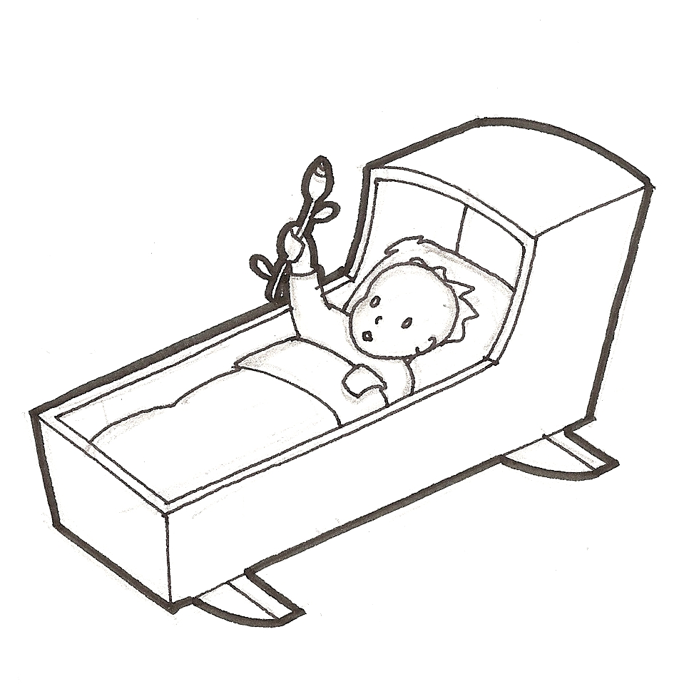 Desenho de Berço com balanço para colorir Tudodesenhos