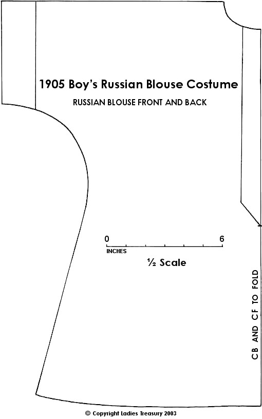 Russian Blouse Pattern Piece Boy's Russian Blouse Costume, 1905 The