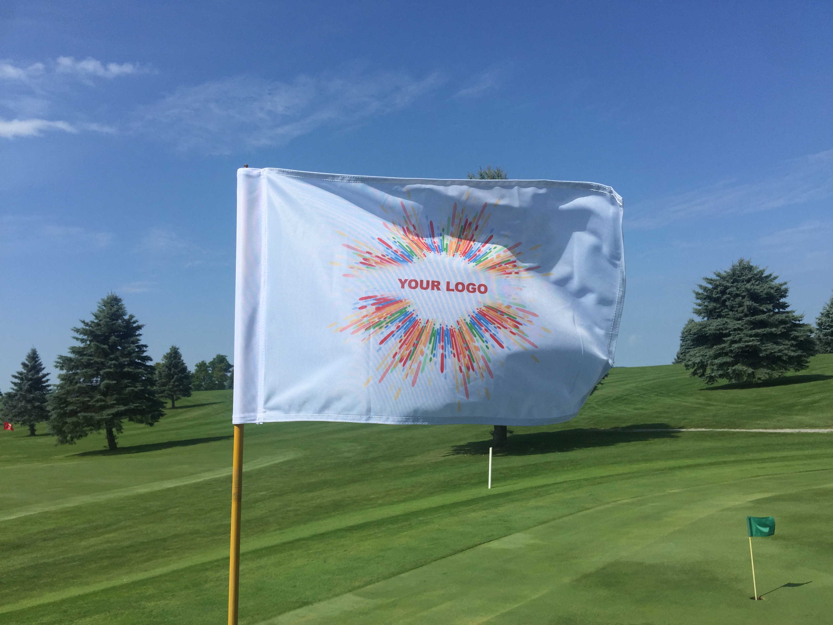 Golf Flag with Golf Tube Commercial Basics Golf Flags Tuff Flags
