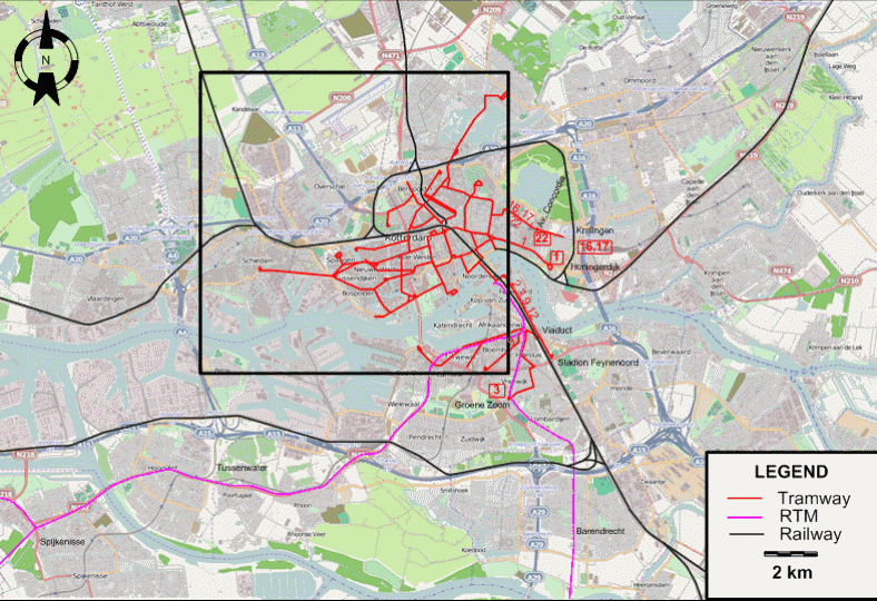 Kaart Rotterdam 1950 Rotterdam 1950