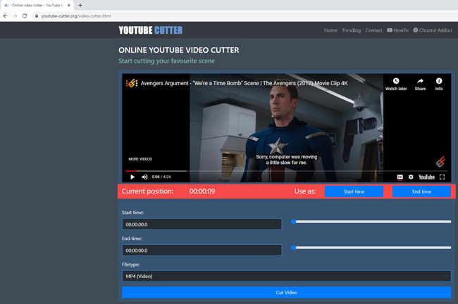 Cut Audio from YouTube with YouTube Video Cutter