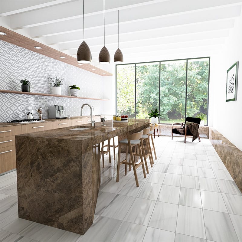 White Marble Kitchen Floor Tiles / Lorde White Cdk Stone White marble tiles add to the light