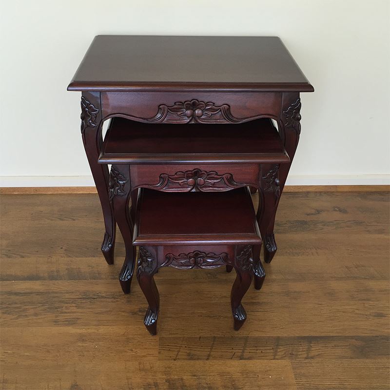 Solid Mahogany Wood Nest / Side Table Turendav Australia Antique