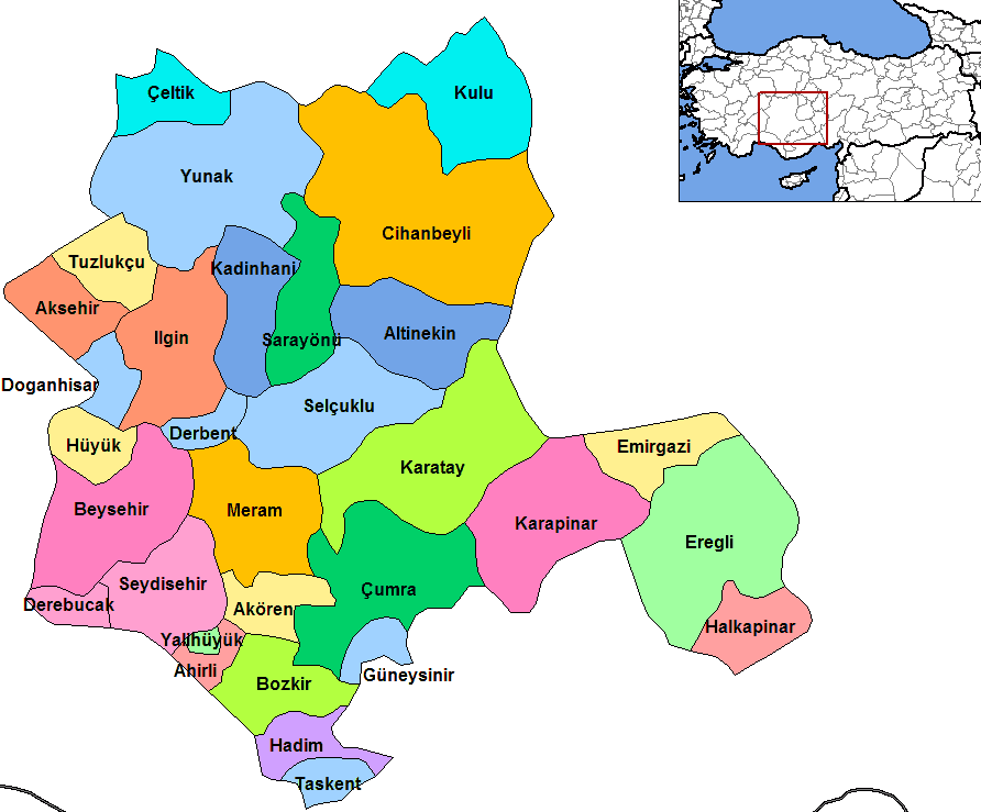 Türkei Konya Karte Konya Map