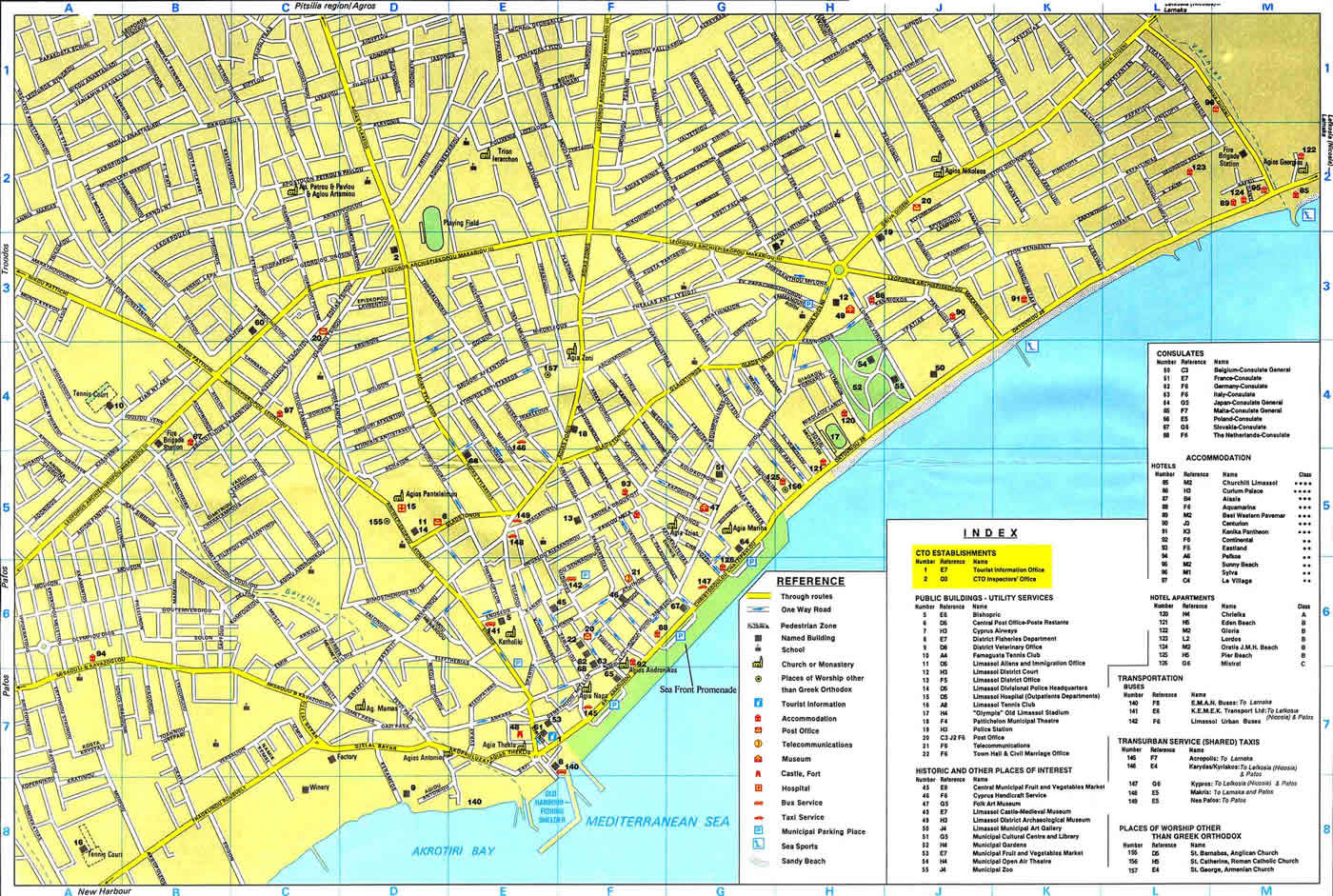 Limassol Carte Limassol Map
