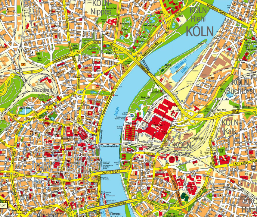 Landkarte Um Köln Koln Map