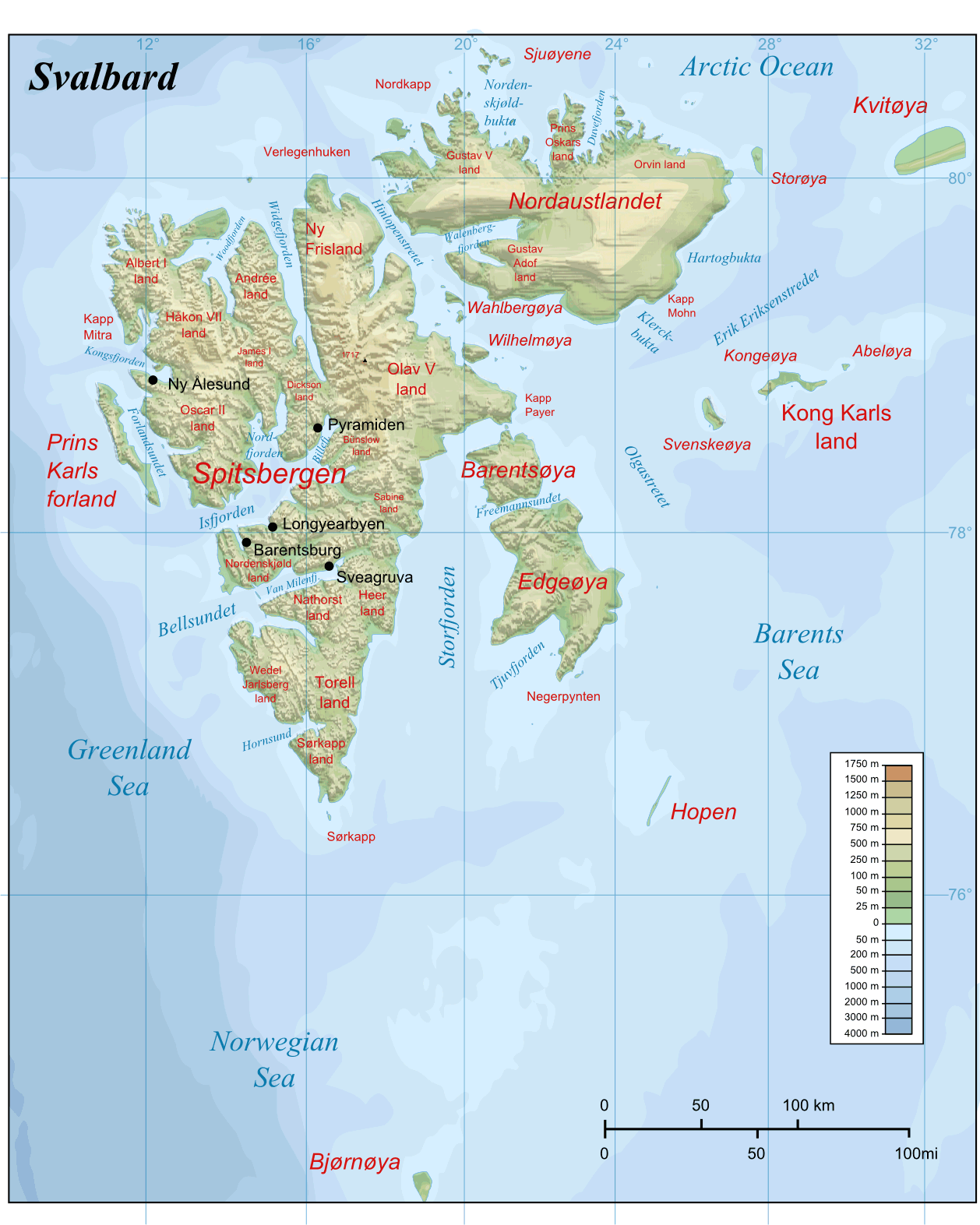 Pain Points De Svalbard Svalbard Map