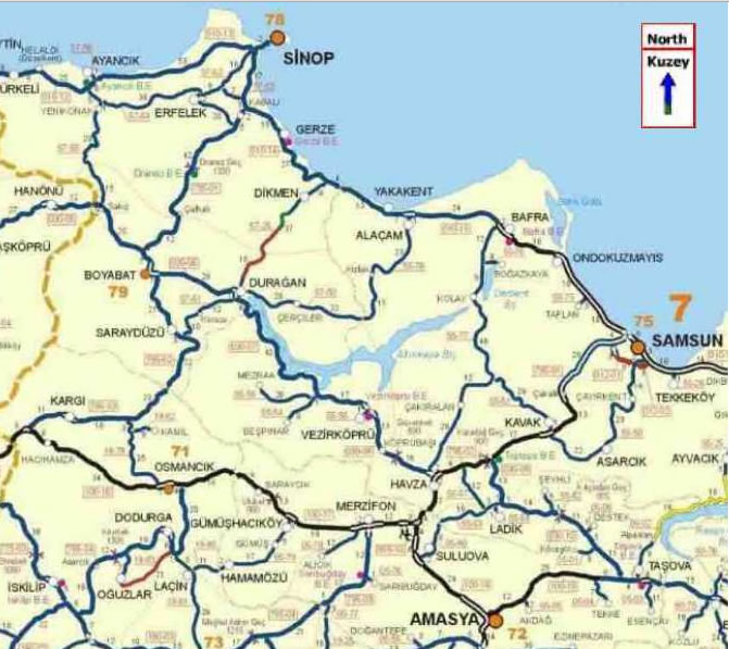 Sinop Map Turkey