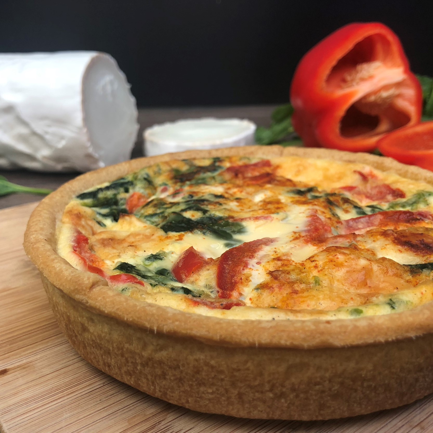 Goats Cheese, Red Pepper & Spinach Quiche Turner's Pies