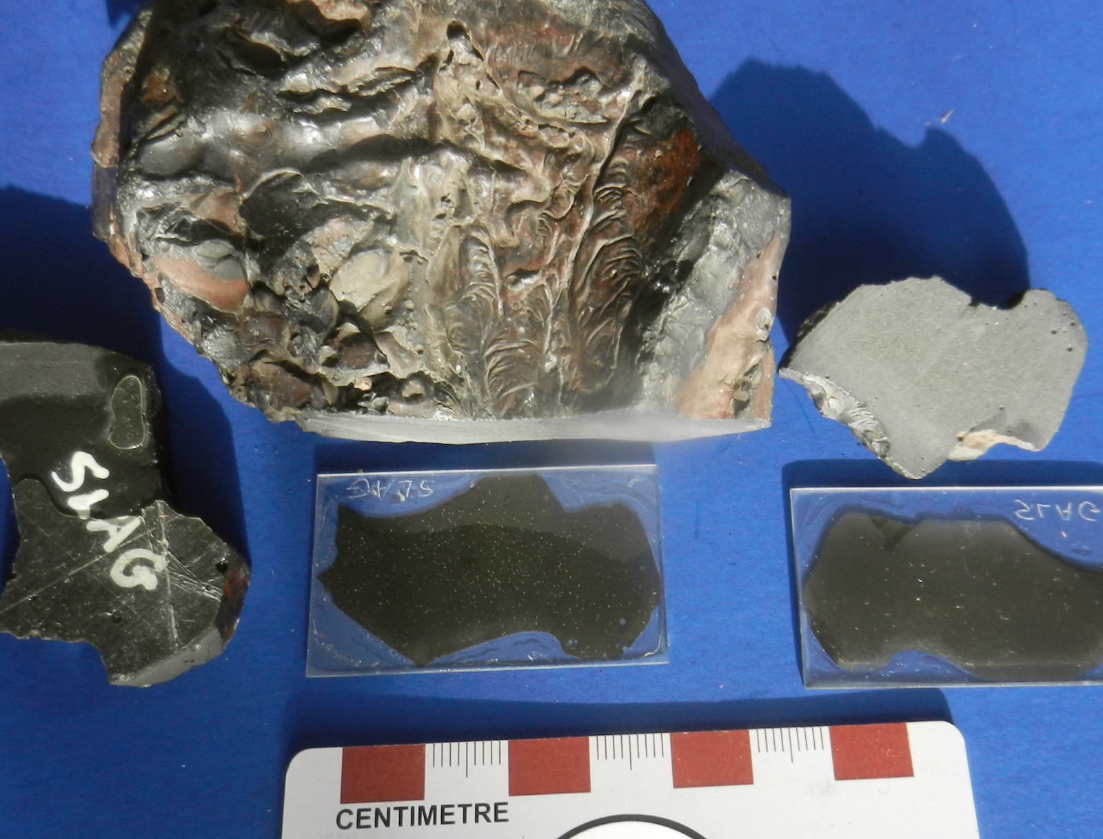 Slag from the Sudbury nickel camp, Ontario, Canada