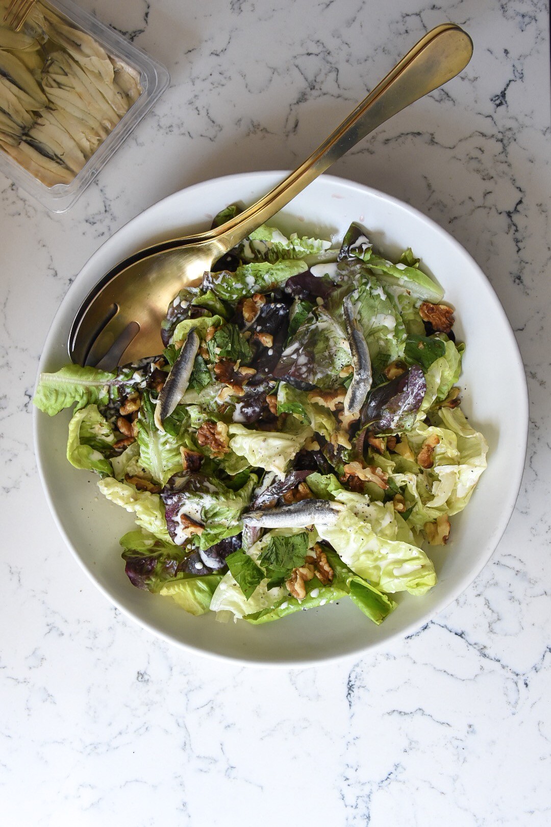 Butter Lettuce Salad with Anchovy Cream Turntable Kitchen