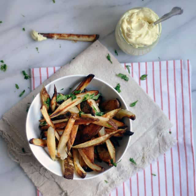 Baked Fries with Malt Vinegar Aioli Blogging for Comments Turntable