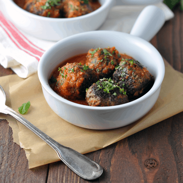 Meatballs with Mint & Parsley in Tomato Sauce