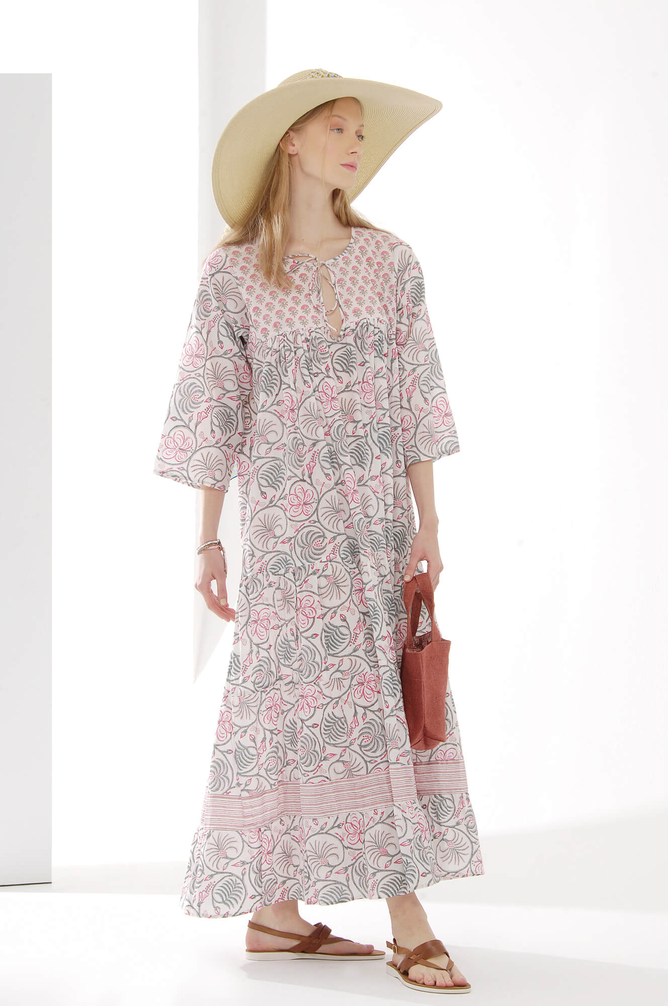 Long tiered dress Turquoise