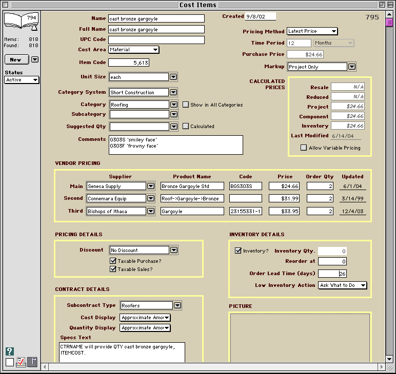 Goldenseal Accounting Software Low Inventory Setup