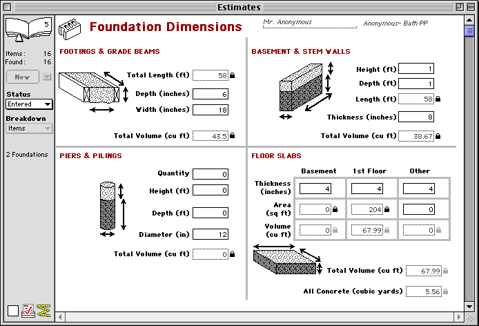 Goldenseal Construction Estimating Software Reference Foundation
