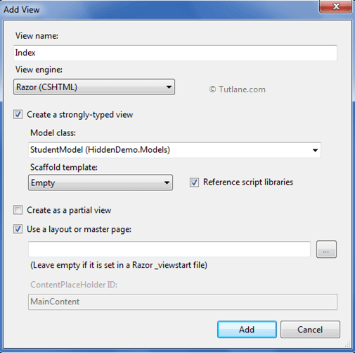 Create or Use Hidden Fields in MVC with HTML Helpers Example