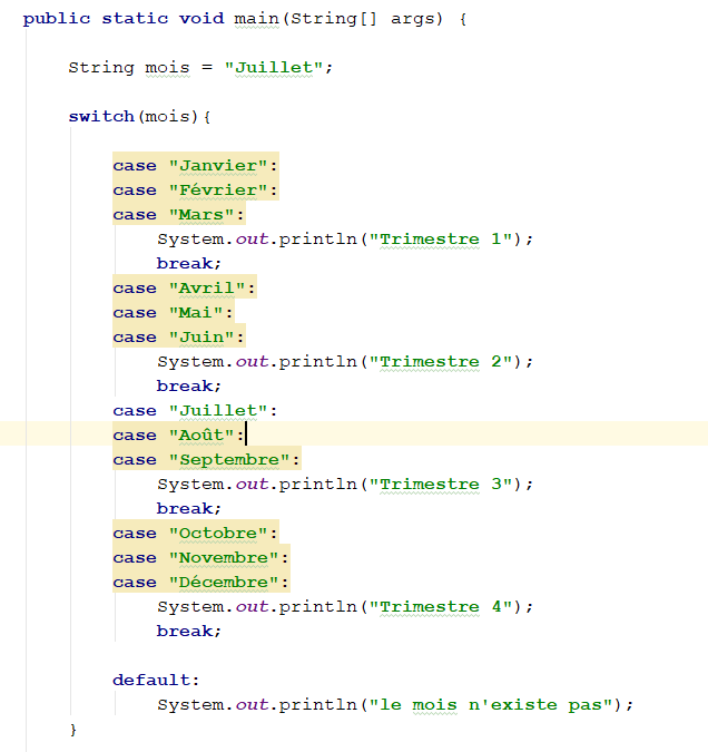 Les Switch sur Java TUTO DE RIEN