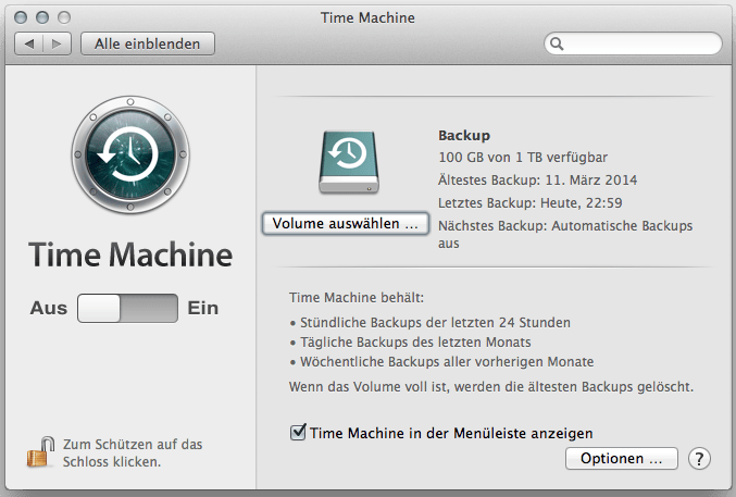 Anleitung Time MachineBackup auf eine neue Festplatte umziehen Der