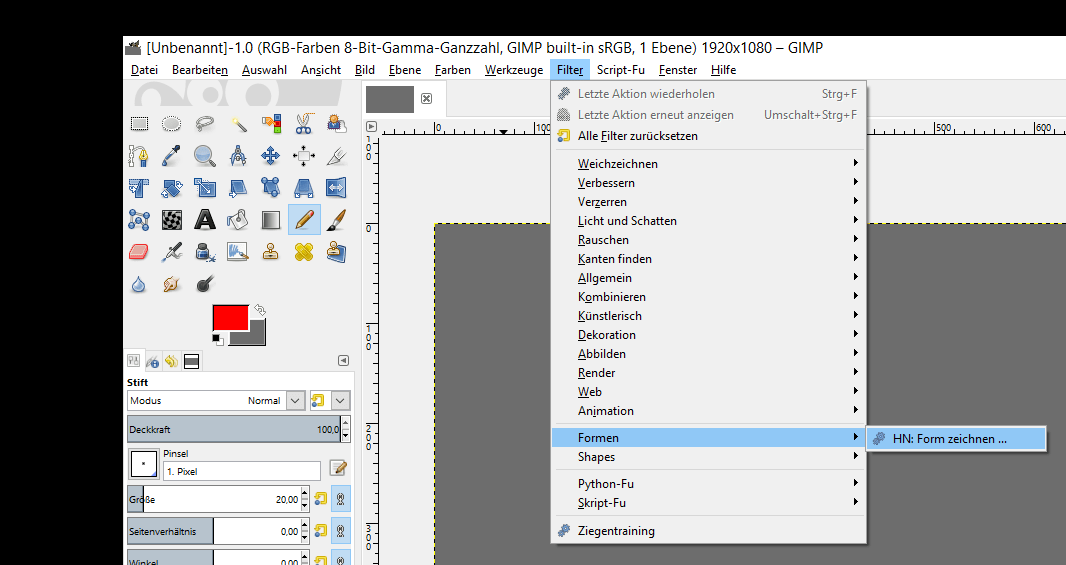 Gimp Formen zeichnen per Plugin Tutonaut