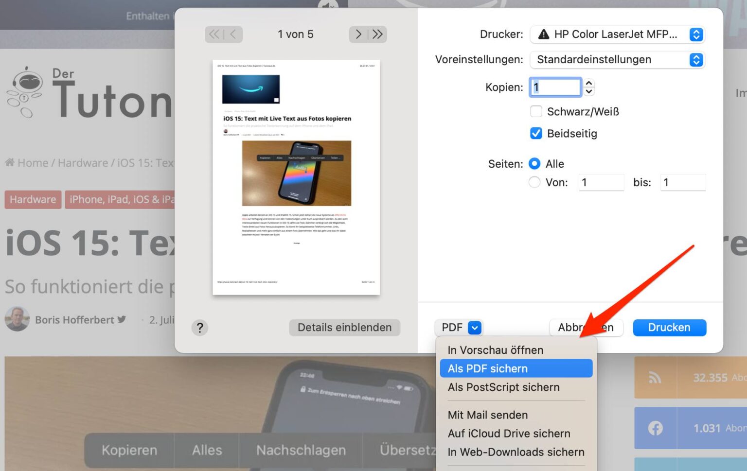 macOS PDFDokumente ganz einfach in allen Apps erstellen