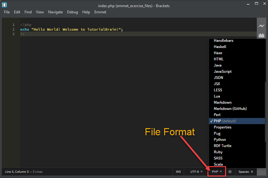 Brackets Php — TutorialBrain