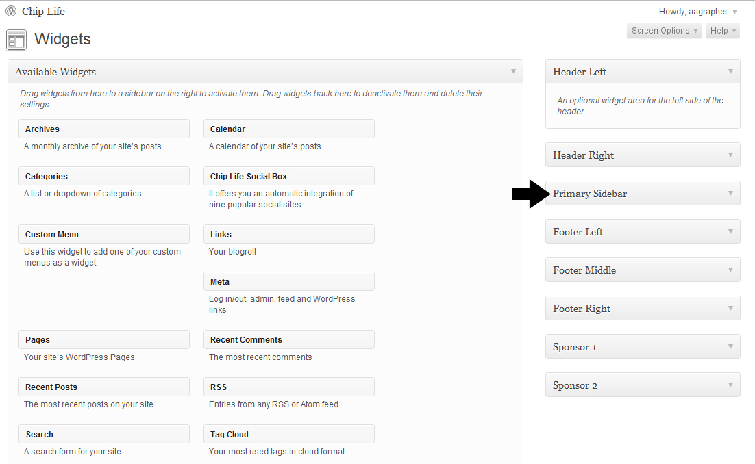 How to Manage Widgets in Wordpress Sidebar TutorialChip