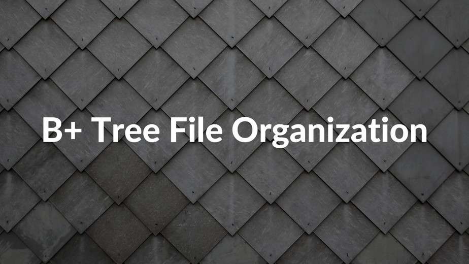 B+ Tree File Organization in Database (DBMS) B+ Tree Advantages B+